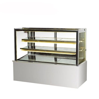 Komersial 290L Flat Glass Countertop Display Chiller
